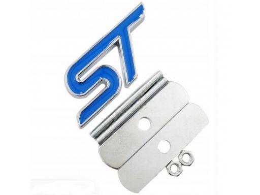 Emblemat logo znaczek ford st na grill - niebieski