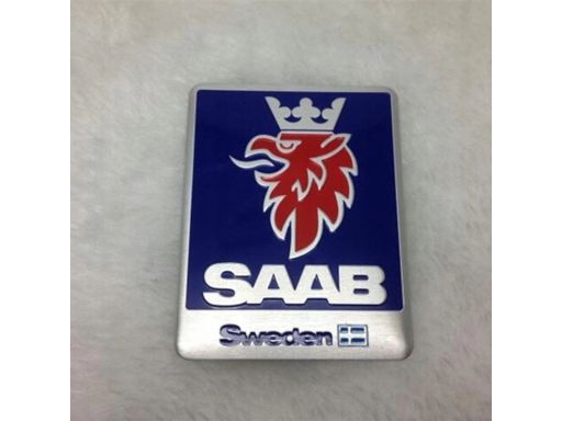 Emblemat logo naklejka saab prostokątny 55 x 70mm