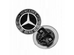 Emblemat logo mercedes na maskę 57mm - czarny