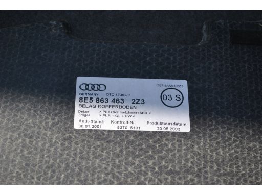 Wykładzina dywan bagażnika audi a4 b6 sedan