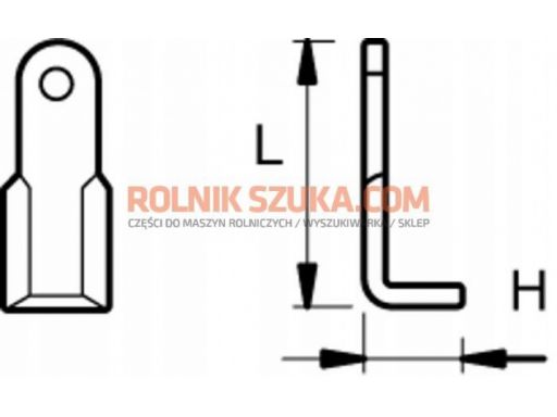 Nóż bijakowy 100x40x6 fi-16,5mm