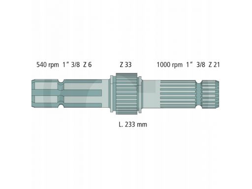 Końcówka wałka przekaźnika mocy pto john deere l17
