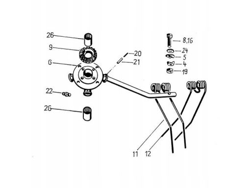 Palec ząb przetrząsacza deutz fahr 370 mm 065803|91