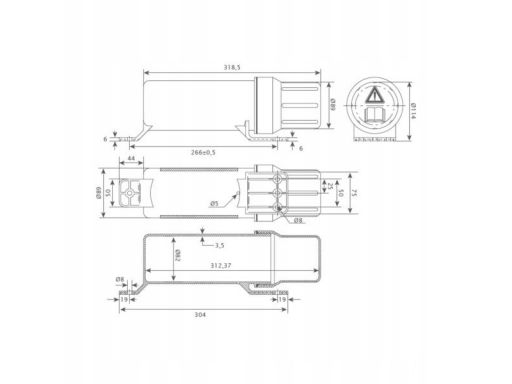 Pojemnik uchwyt na dokumenty okrągły 82x312mm