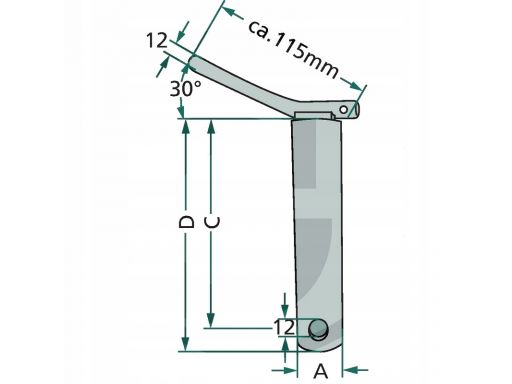 Sworzeń łącznika dolnego fi 28mm 150mm kat.2