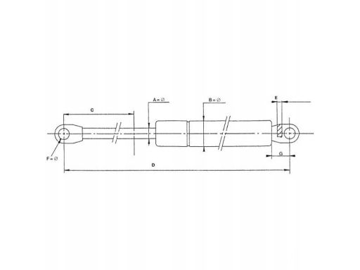 Amortyzator siłownik gazowy stabilus 225mm 160n 33