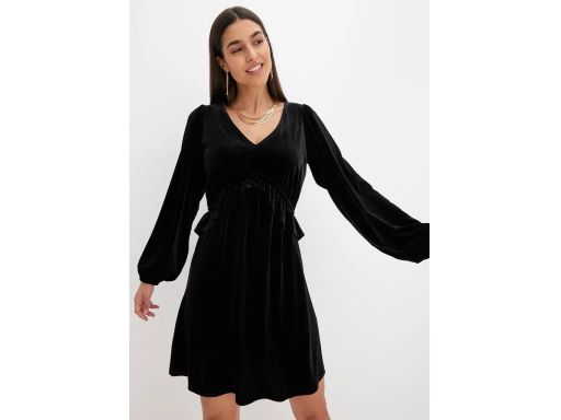 B.P.C sukienka aksamitna czarna długi rękaw 44/46.