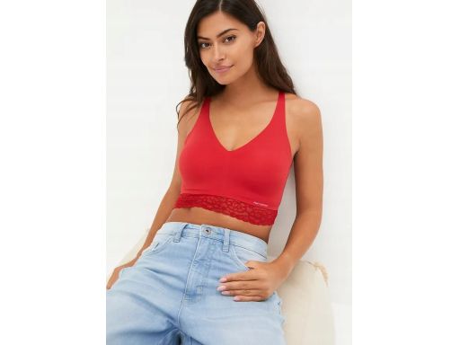 B.P.C. biustonosz bralette Feel Comfort czerwony z koronką 40/42.