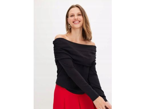 B.P.C czarna bluzka carmen długi rękaw r.36/38