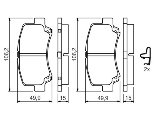 0 986 424 626 Klocek Hamulcowy Kpl. Przód , Pasuje Do: Chery A1, Suzuk