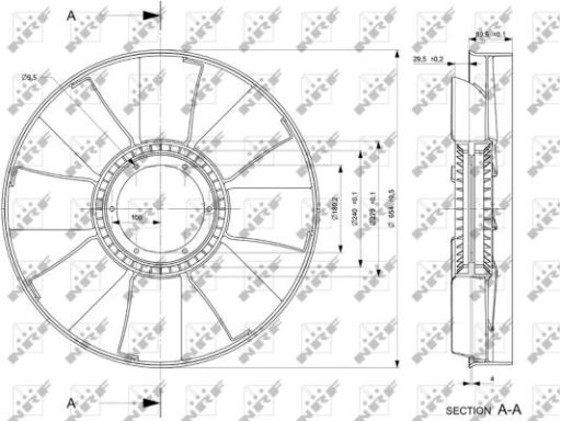 Nrf 49842 Wiatrak Wentylatora (Śr. 655Mm, Ilość Łopat 8) Pasuje Do: Iv