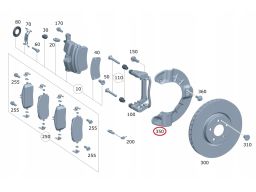 Prawa Osłona blacha tarczy hamulcowej Mercedes W118 W177 W243 W247