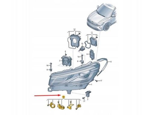 Zestaw naprawczy obudowy reflektora prawy VW Tiguan MK3 571998226 OEM