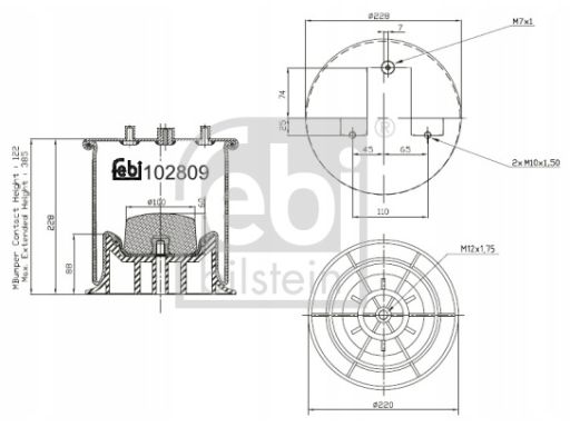 Fe102809 Miech Zawieszenia Pneumatycznego Pasuje Do: Iveco Daily Iv, D