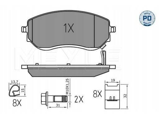025 226 6021/Pd Klocek Hamulcowy Kpl. Przód , Pasuje Do: Mercedes X (4