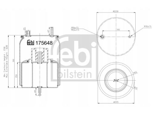 Fe175648 Miech Zawieszenia Pneumatycznego Otwory W Podstawach Prostopa