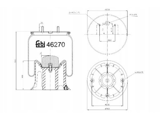 Fe46270 Miech Zawieszenia Pneumatycznego Tył (Z Tłokiem Plastikowym)