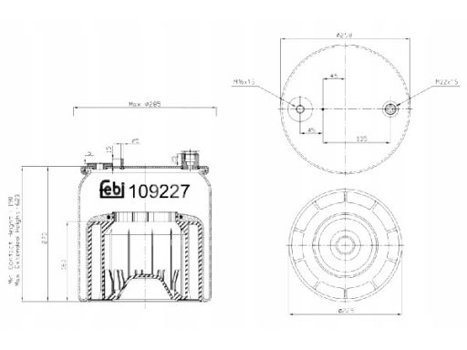 Fe109227 Miech Zawieszenia Pneumatycznego Pasuje Do: Mercedes Actros M