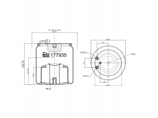 Fe177935 Miech Zawieszenia Pneumatycznego Pasuje Do: Man Foc, Tga, Tgm