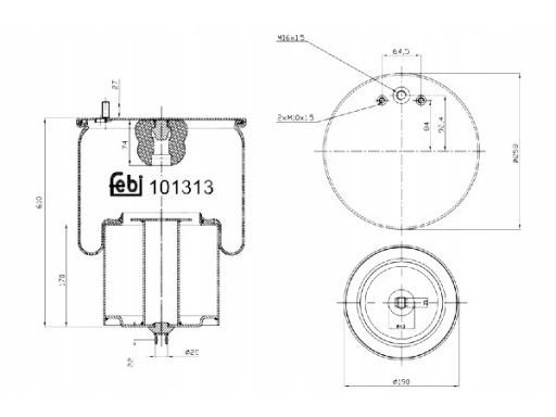Fe101313 Miech Zawieszenia Pneumatycznego Pasuje Do: Volvo Fh12, Fh16,