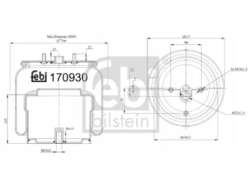 Fe170930 Miech Zawieszenia Pneumatycznego Przód Pasuje Do: Daf 75 Cf,