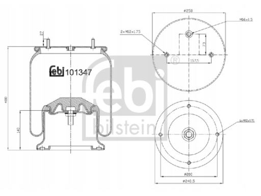 Fe101347 Miech Zawieszenia Pneumatycznego Pasuje Do: Daf Cf 85, Xf 105