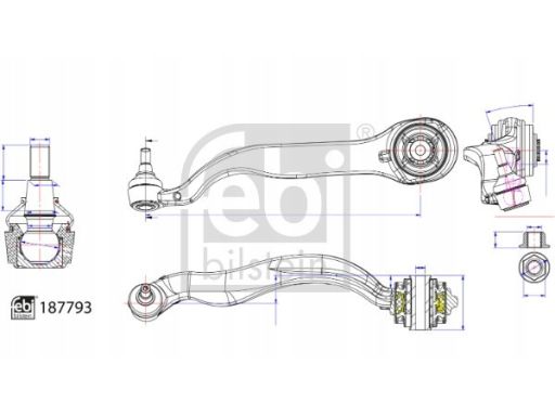 Fe187793 Wahacz Zawieszenia Koła Przód P 17,5/22 Mm Pasuje Do: Mercede