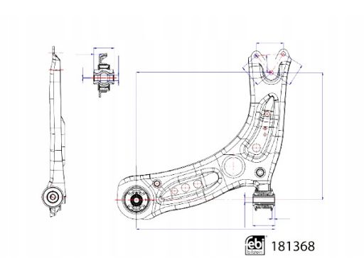 Fe181368 Wahacz Zawieszenia Koła Przód L Dół Przód Pasuje Do: Audi A3,