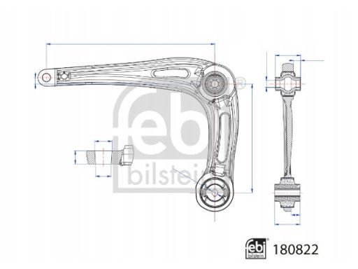 Fe180822 Wahacz Zawieszenia Koła L Poprzeczny Przód 20 Mm (Z Łożyskiem