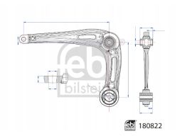 Fe180822 Wahacz Zawieszenia Koła L Poprzeczny Przód 20 Mm (Z Łożyskiem