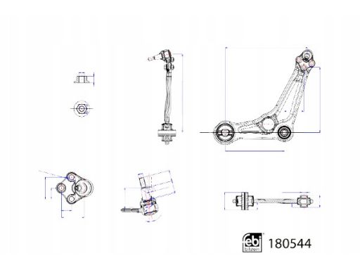 Fe180544 Wahacz Zawieszenia Koła Przód L Dół Przód 22 Mm (Z Łożyskiem,