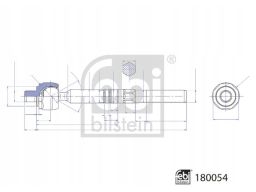 Fe180054 Drążek Kierowniczy Boczny (Bez Końcówki) L/P (Dł.: 225Mm) Pas
