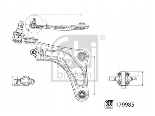 Fe179985 Wahacz Zawieszenia Koła Przód L Poprzeczny Dół 18 Mm (Z