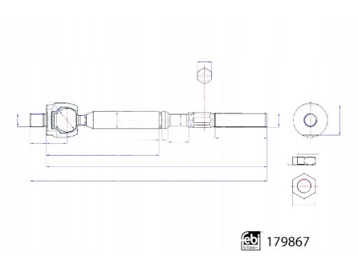 Fe179867 Drążek Kierowniczy Boczny (Bez Końcówki) L/P (Dł.: 232Mm) Pas