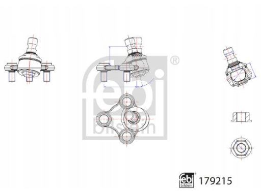 Fe179215 Sworzeń Wahacza Przód L (Dół Przód) (Z Nakrętką) Pasuje Do: