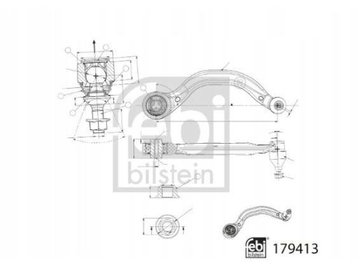 Fe179413 Wahacz Zawieszenia Koła Przód L Dół Z Tyłu (Z Łożyskiem) Pasu