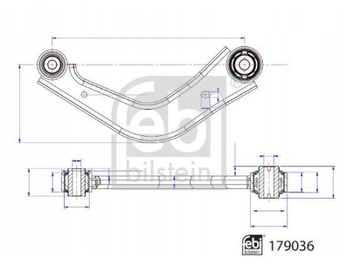Fe179036 Wahacz Zawieszenia Koła Tył L/P (Góra, Góra, Poprzeczny) Pasu