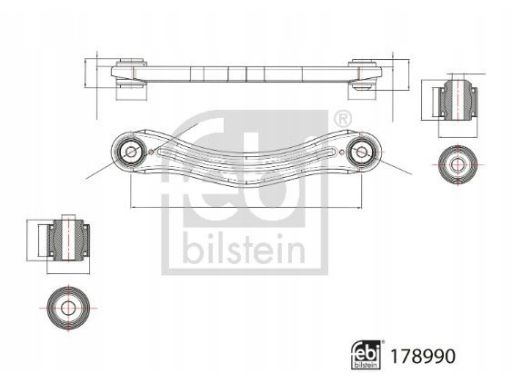 Fe178990 Wahacz Zawieszenia Koła Tył L (Góra, Góra, Poprzeczny) Pasuje