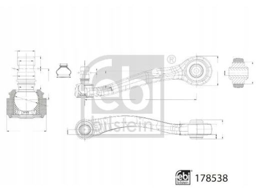 Fe178538 Wahacz Zawieszenia Koła Przód L Góra Z Tyłu 18 Mm Pasuje Do:
