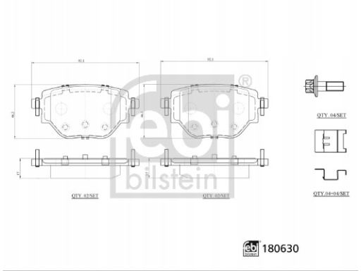 Fe180630 Klocek Hamulcowy Kpl. Tył , Pasuje Do: Opel Corsa F, Corsa
