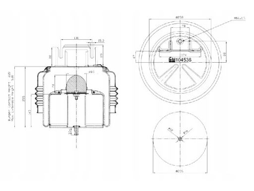 Fe104536 Miech Zawieszenia Pneumatycznego Pasuje Do: Rvi T, Volvo Fh,