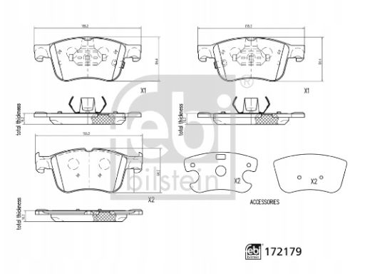 Fe172179 Klocek Hamulcowy Kpl. Przód (Z Zamkiem), Pasuje Do: Ford Focu