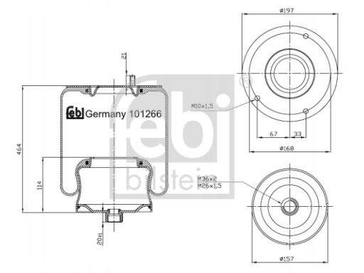 Fe101266 Miech Zawieszenia Pneumatycznego Pasuje Do: Mercedes Vario (B