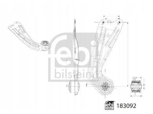 Fe183092 Wahacz Zawieszenia Koła Tył P (Środek, Wzdłużny, Z Łożyskiem)