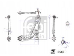 Fe180831 Wahacz Zawieszenia Koła Przód L Poprzeczny Przód 17 Mm (Z