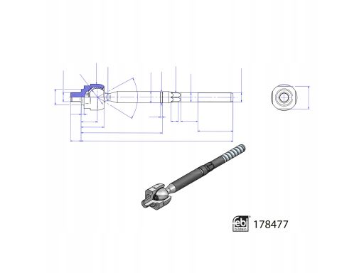 Fe178477 Drążek Kierowniczy Boczny (Bez Końcówki) L/P (Dł.: 230Mm, Z