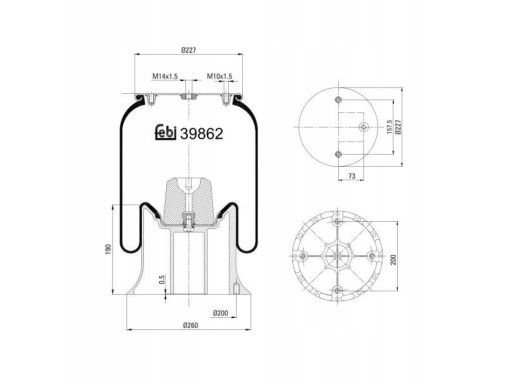 Fe39862 Miech Zawieszenia Pneumatycznego Pasuje Do: Scania 3, 4, G I,