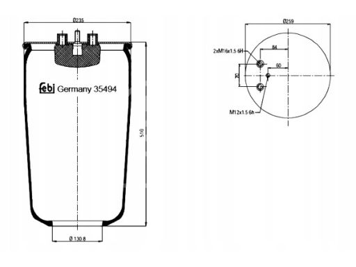 Fe35494 Miech Zawieszenia Pneumatycznego Pasuje Do: Man Foc, Hocl, Lio
