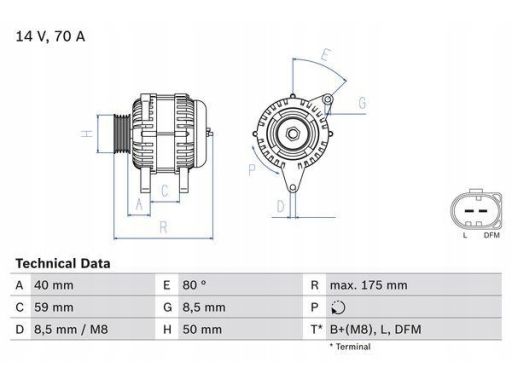 0 986 042 620 Alternator Bosch