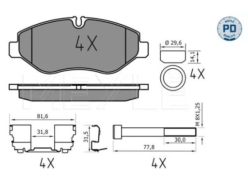 025 292 2920/Pd Klocek Hamulcowy Kpl. Przód , Pasuje Do: Iveco Daily I